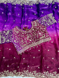 Fendy Sequin Embroidered Cutwork saree (Wine) UNV-SR-009