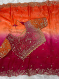 Fendy Sequin Embroidered Cutwork saree (Light Red) UNV-SR-009