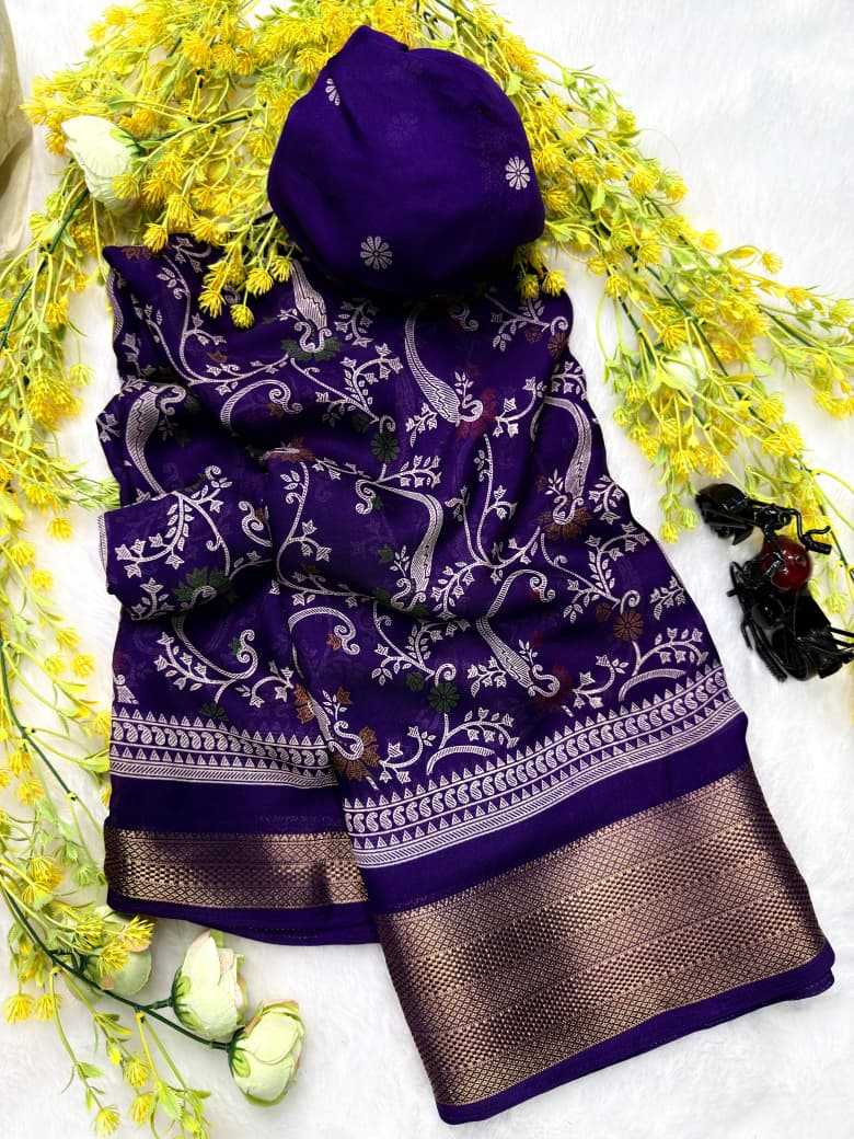 Fancy Georgette  saree (Violet) UNV-SR-011