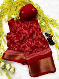 Fancy Georgette saree (Red) UNV-SR-011