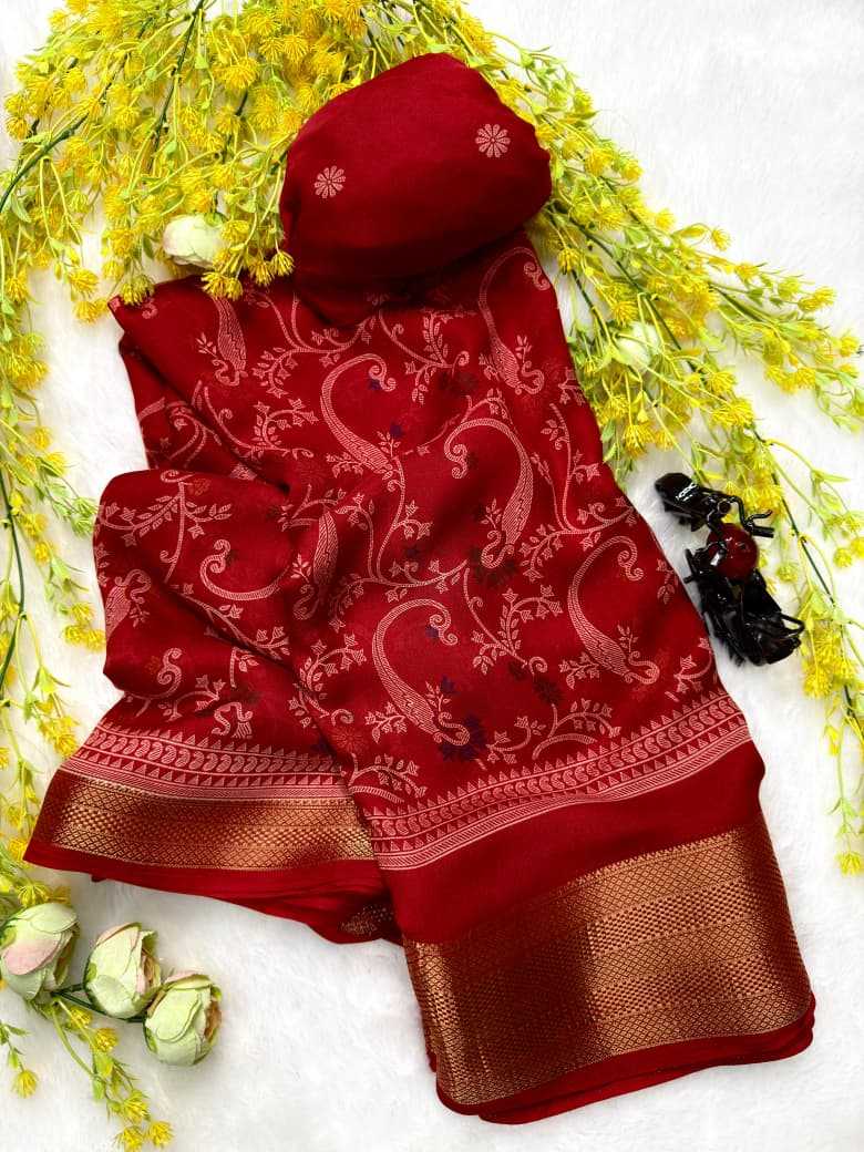 Fancy Georgette saree (Red) UNV-SR-011
