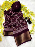 Fancy Georgette saree (Maroon) UNV-SR-011