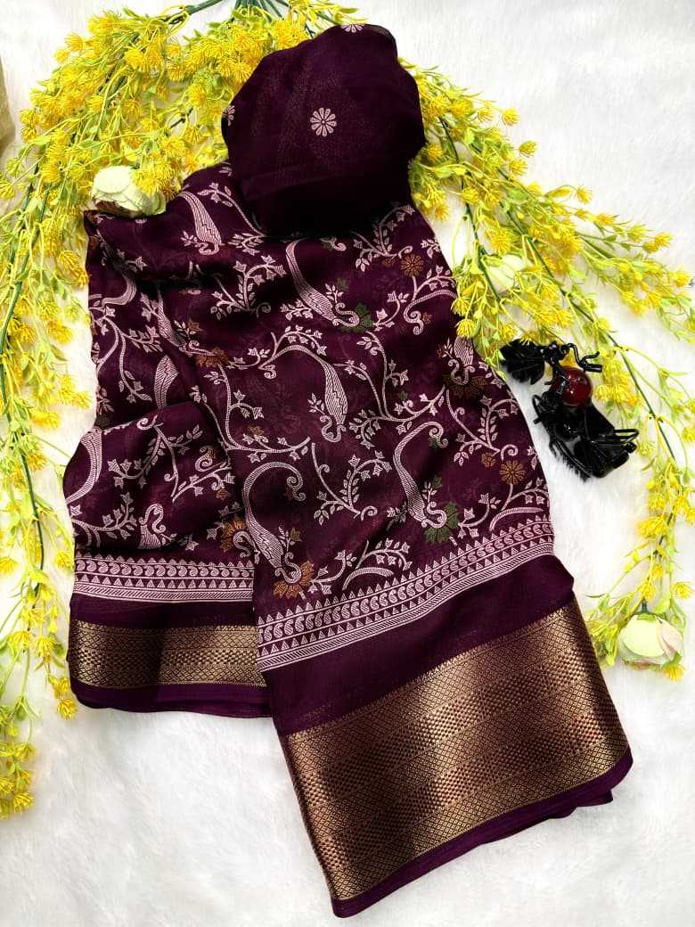 Fancy Georgette saree (Maroon) UNV-SR-011