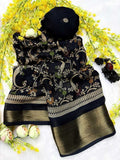 Fancy Georgette saree (Black) UNV-SR-011