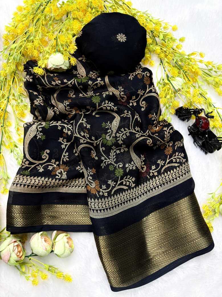 Fancy Georgette saree (Black) UNV-SR-011