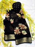 Georgette Jacquard Saree UNV-SR-012
