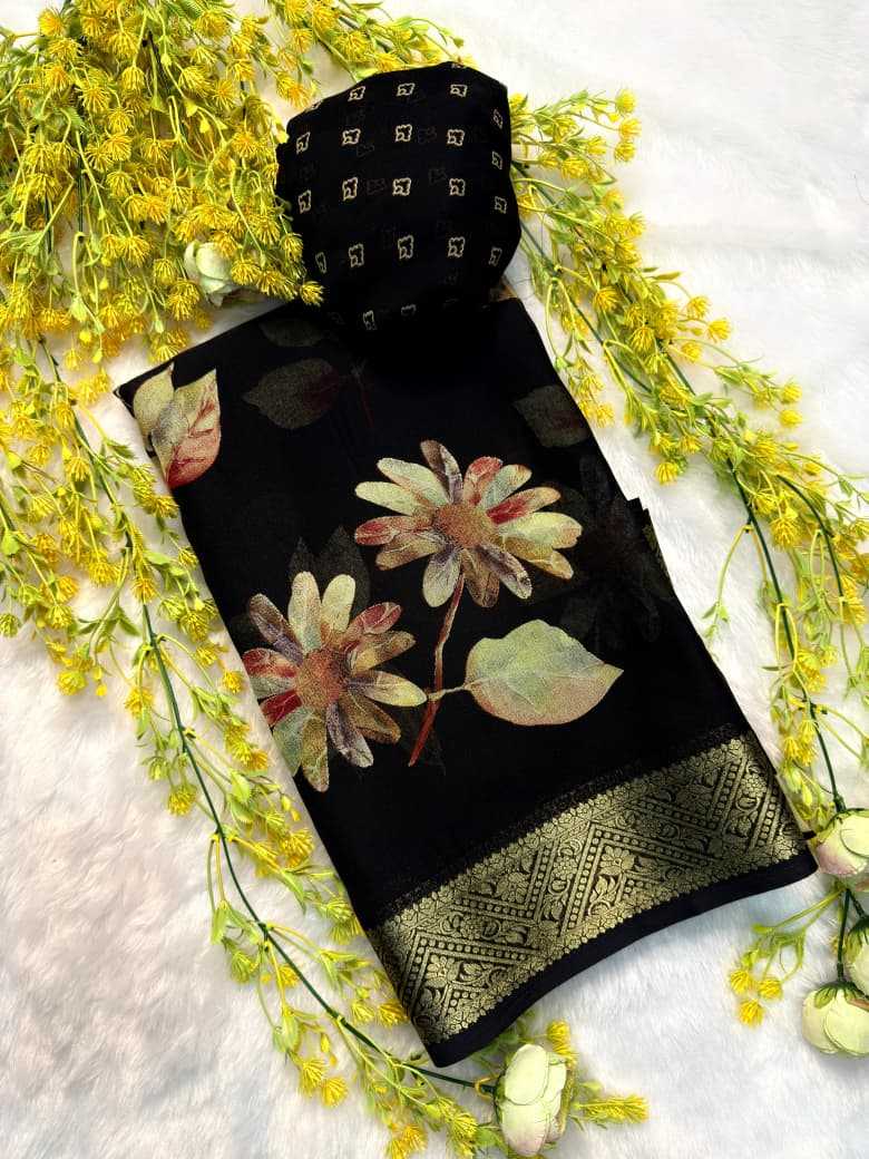 Georgette Jacquard Saree UNV-SR-012
