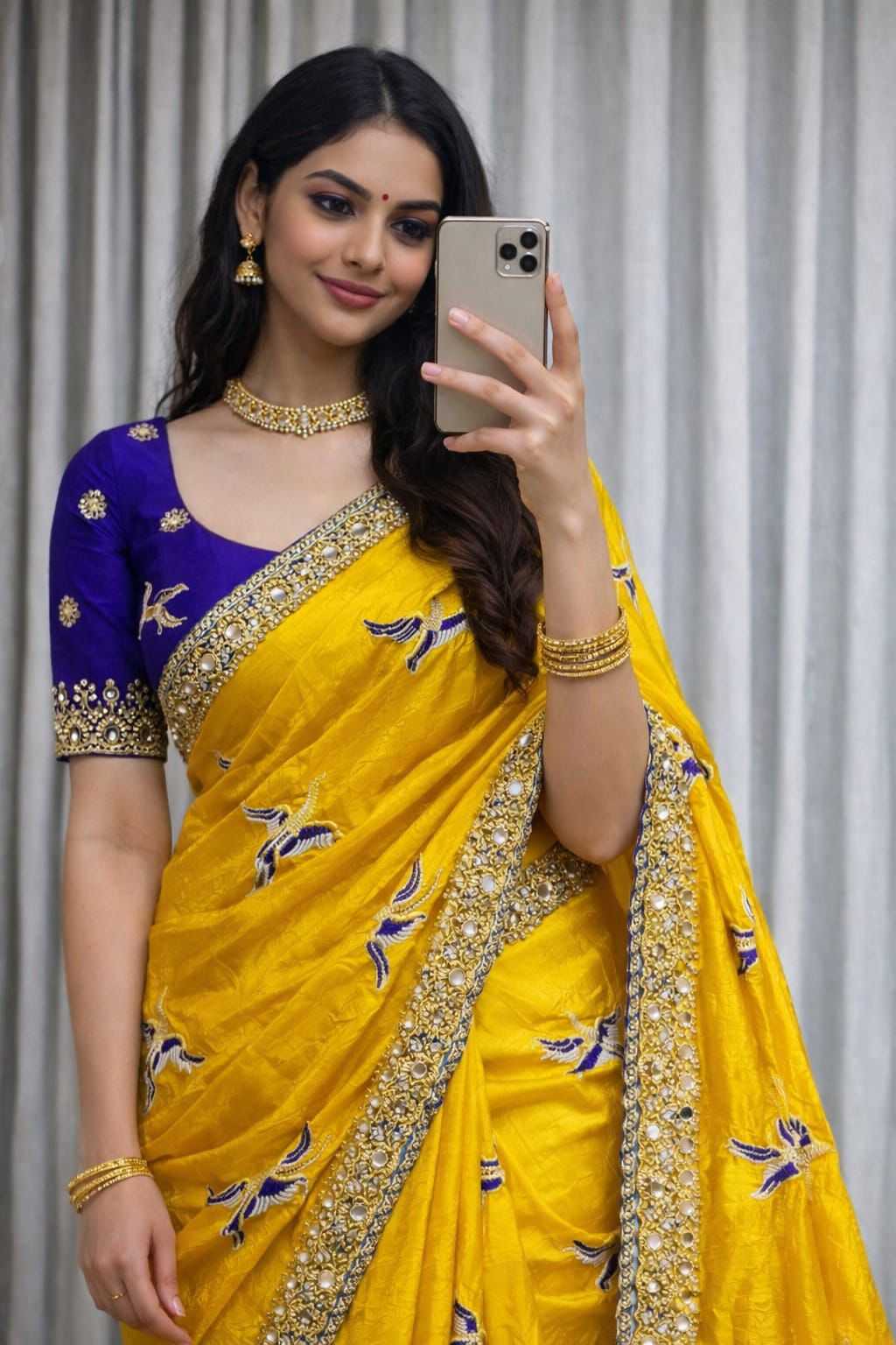Georgette Sequin Embroidered saree UNV-SR-013