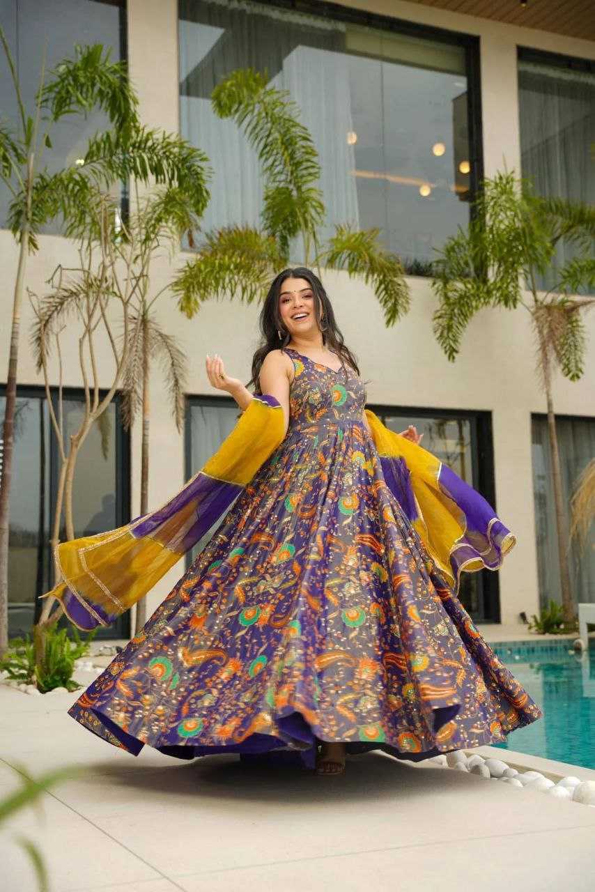 Printed Anarkali Gown UNV-GN-006