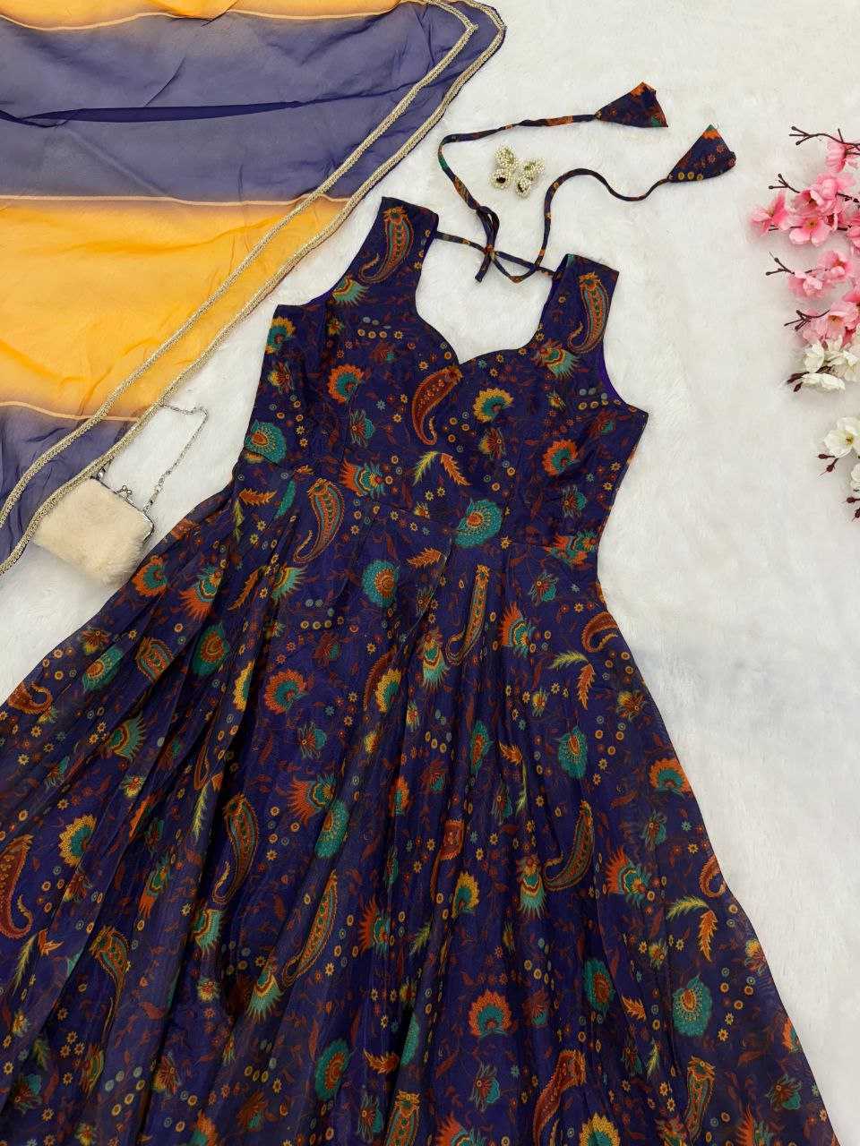 Printed Anarkali Gown UNV-GN-006