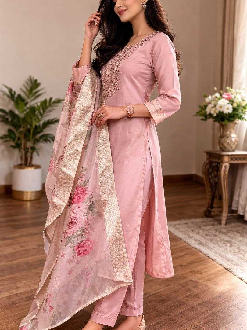 Rayon Printed Embroidered Suit UNV-ST-015