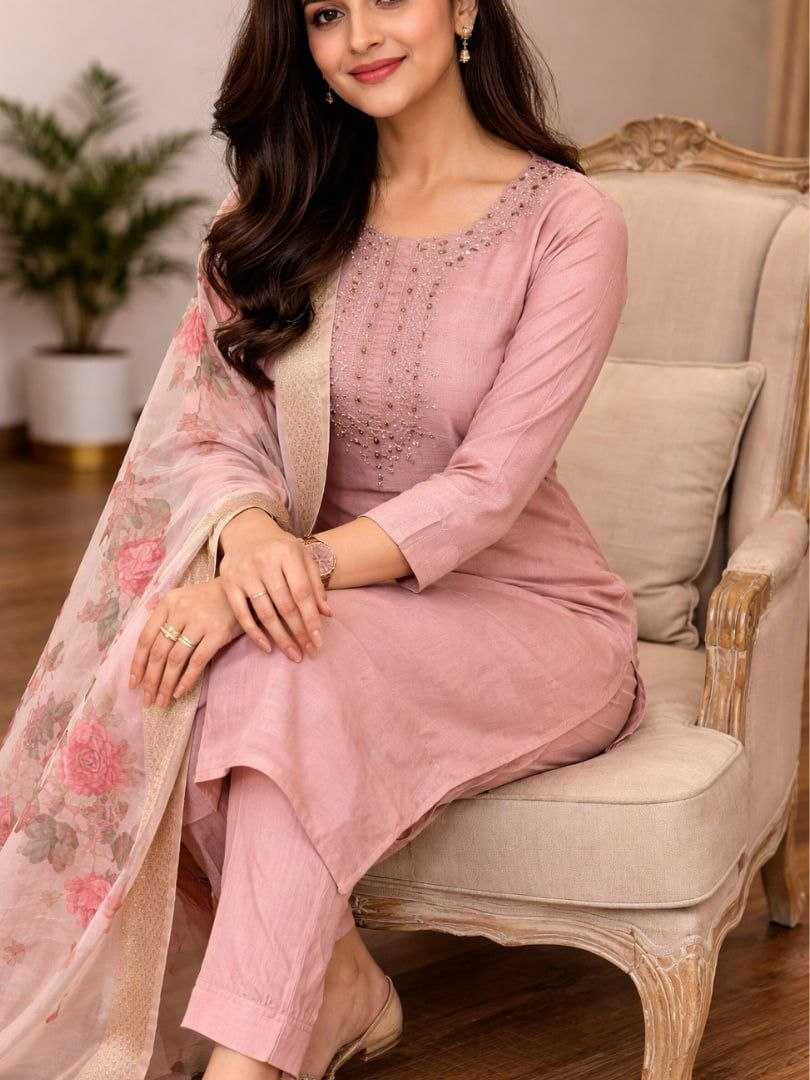 Rayon Printed Embroidered Suit UNV-ST-015