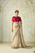 Beige Silk Bollywood Style Saree