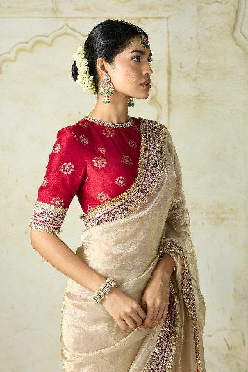 Beige Silk Bollywood Style Saree