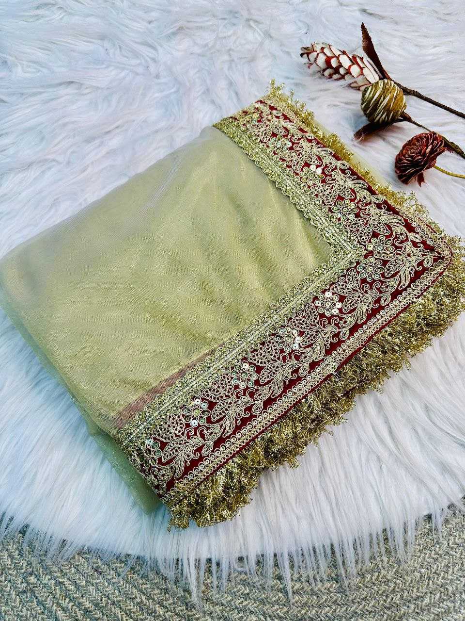 Beige Silk Bollywood Style Saree