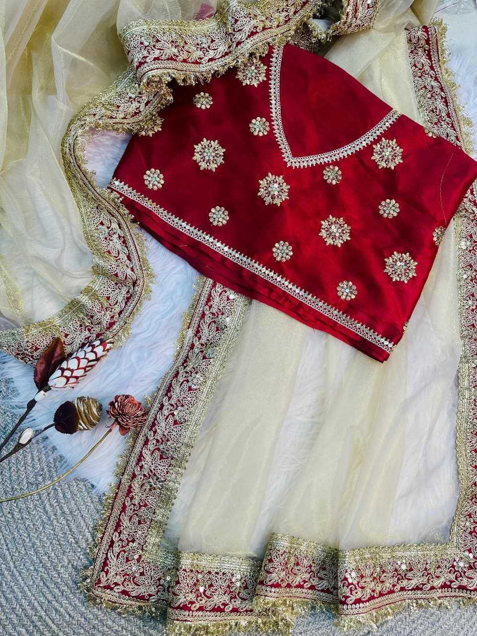 Beige Silk Bollywood Style Saree